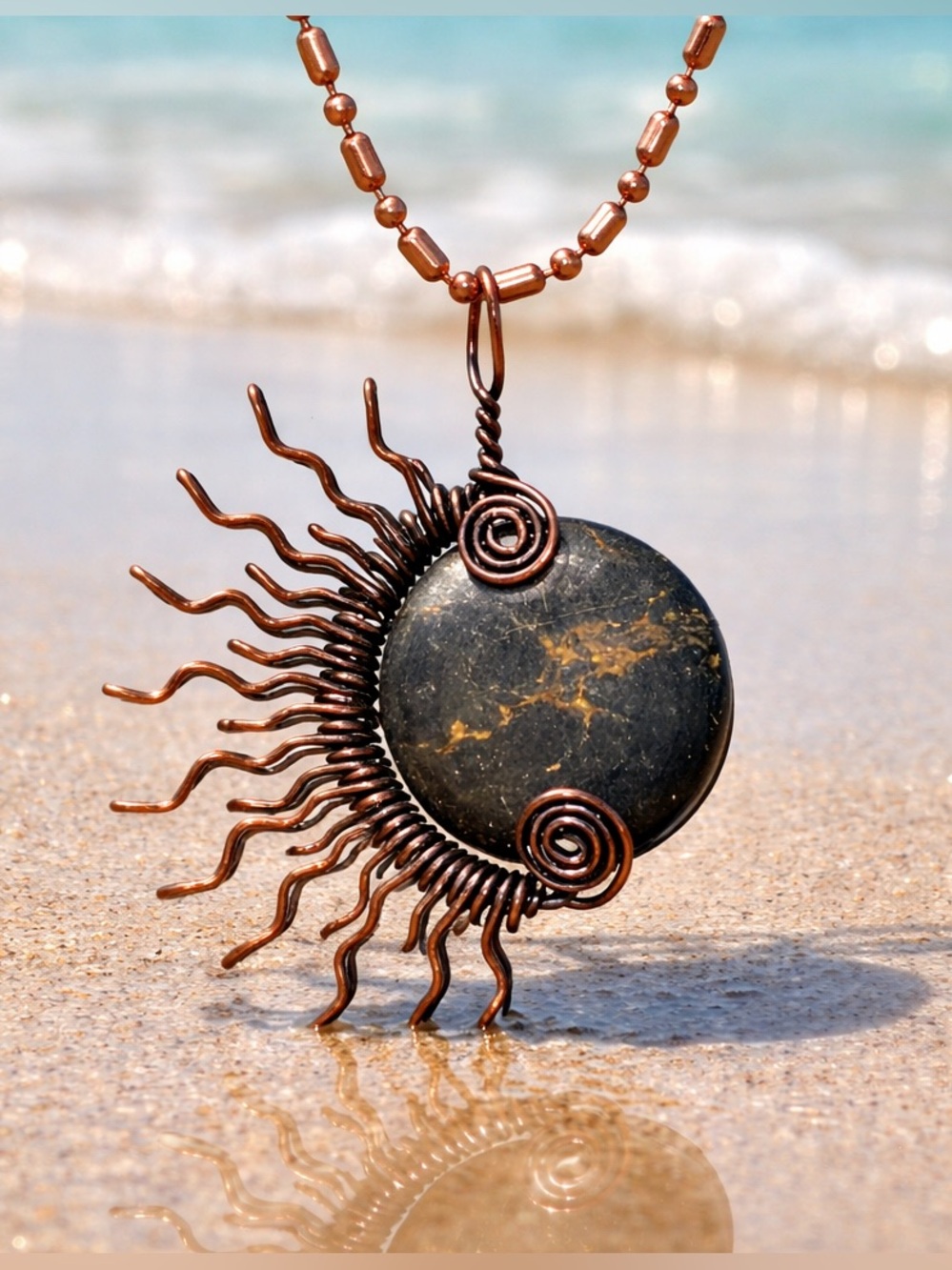 NEW! Black Copper Turquoise Necklace